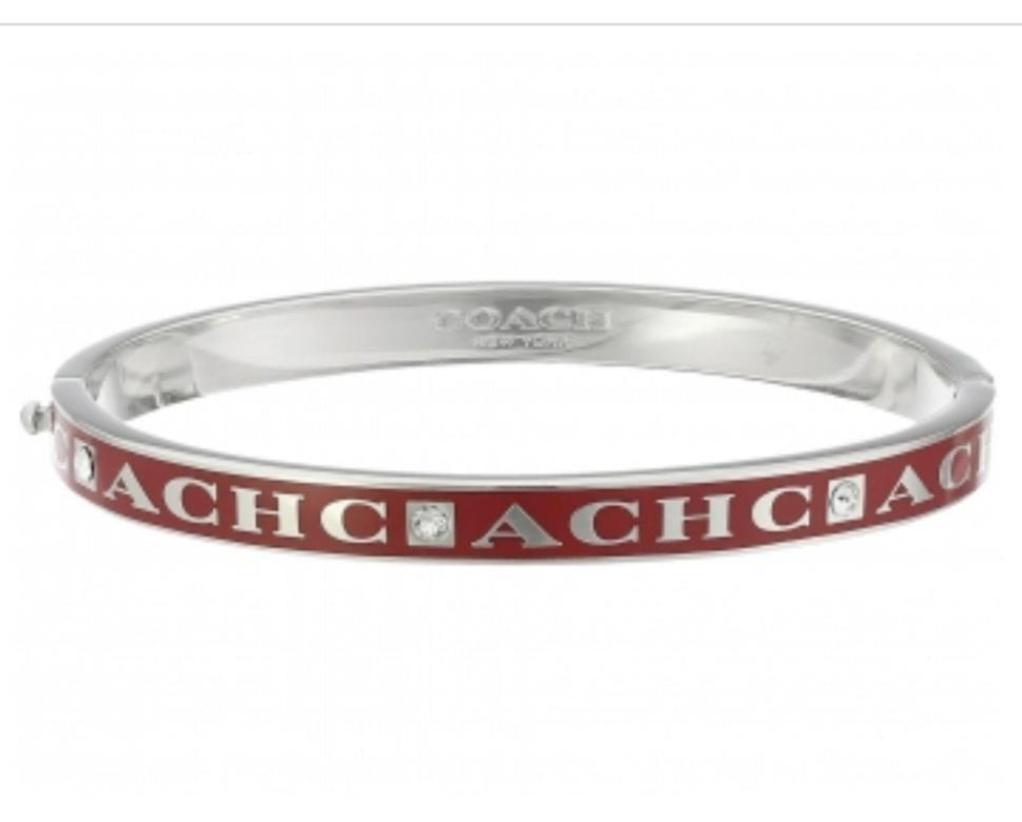 Coach Red Pave Hinged Enamel Bangle - CHIC Kuwait Luxury Outlet