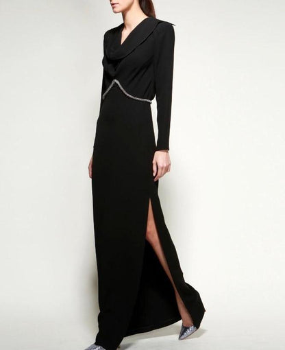 Yves St Laurent Evening Gown Silk Black - CHIC Kuwait Luxury Outlet