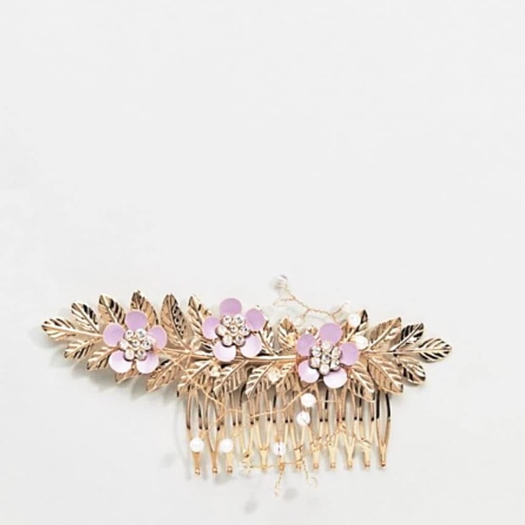 Pastel Flower and leaf Hair Comb - chickuwait.com