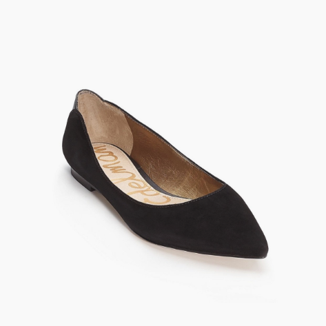 Sam Edelman Black Suede Pointed Toe Flats - CHIC Kuwait Luxury Outlet