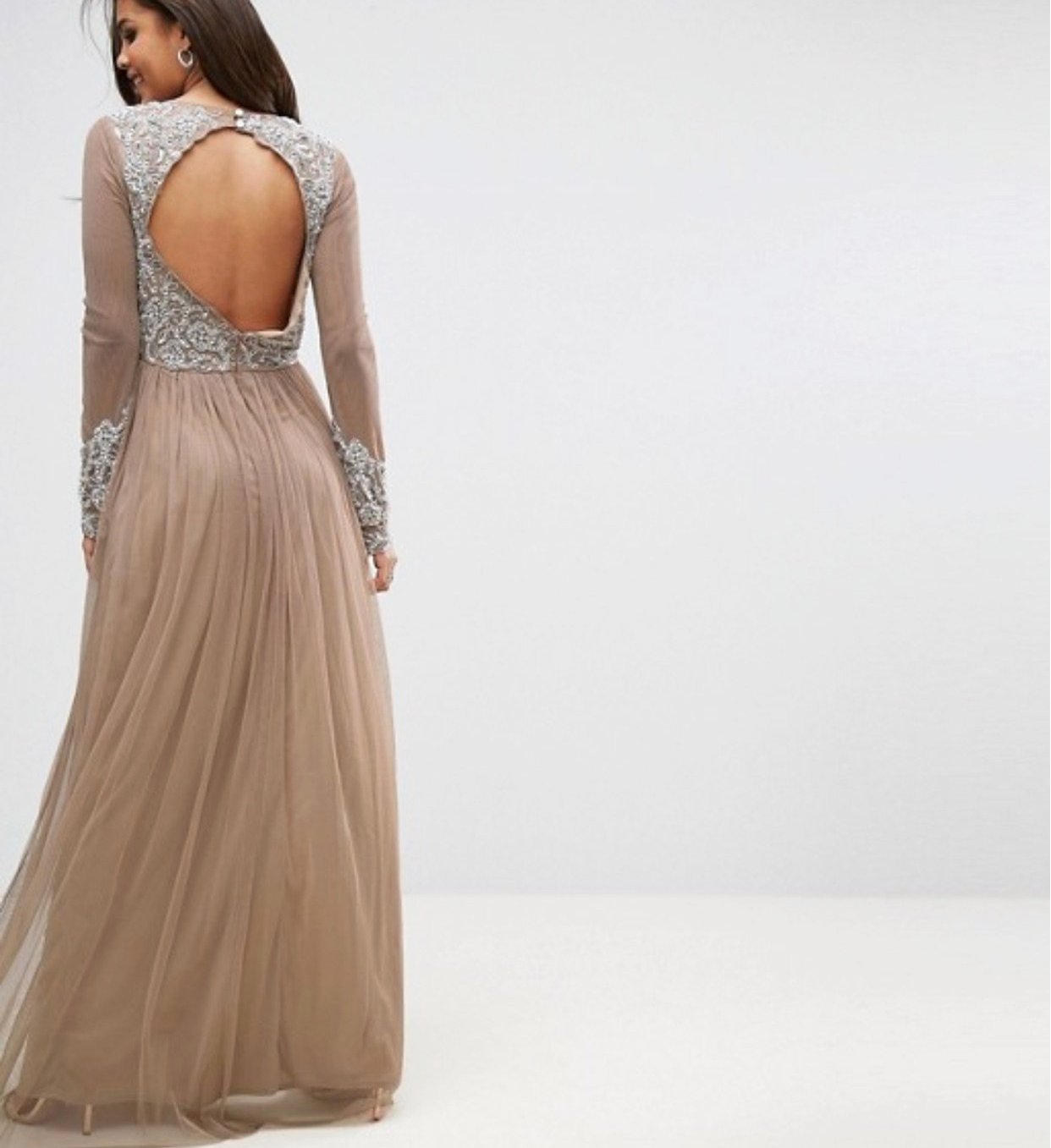 MAYA Tall Open Back Embellished Dress - CHIC Kuwait Luxury Outlet
