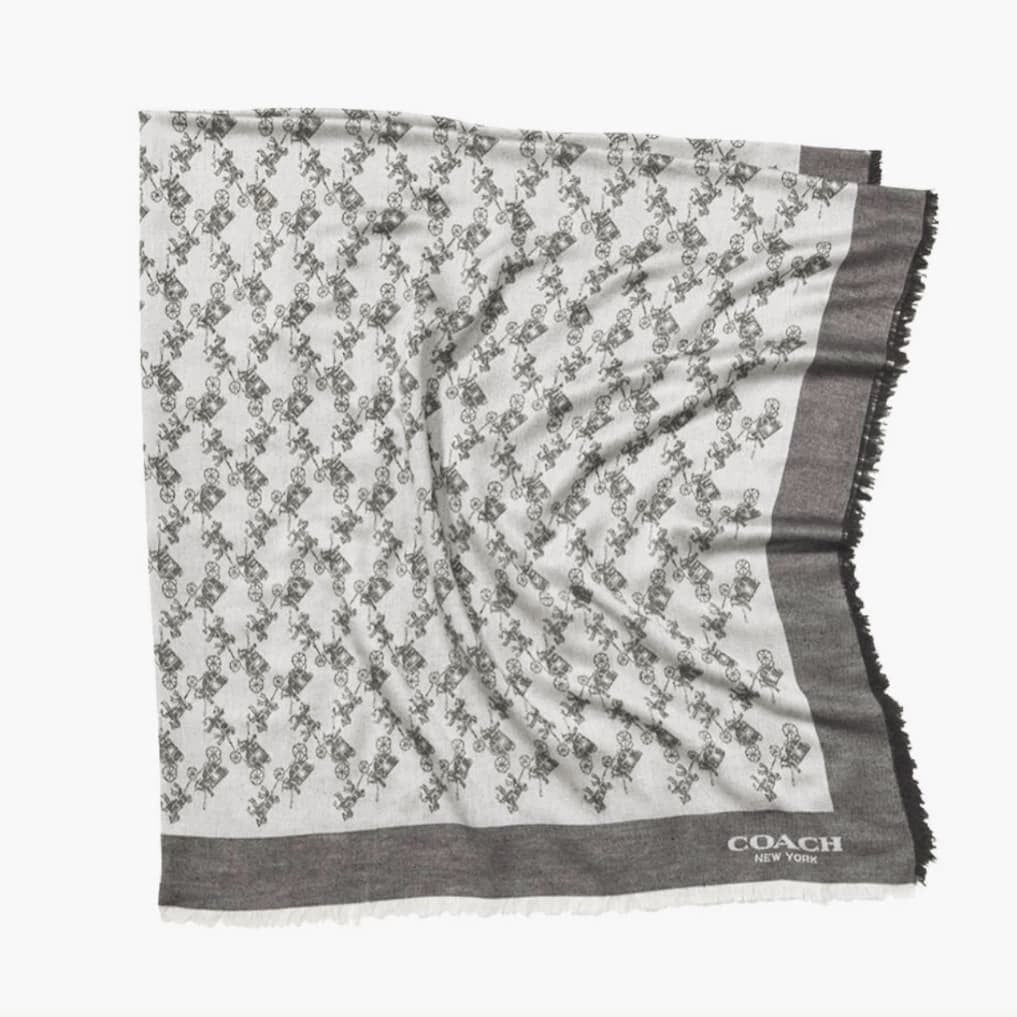 Coach Horse & Carriage Oversized Scarf Grey - chickuwait.com