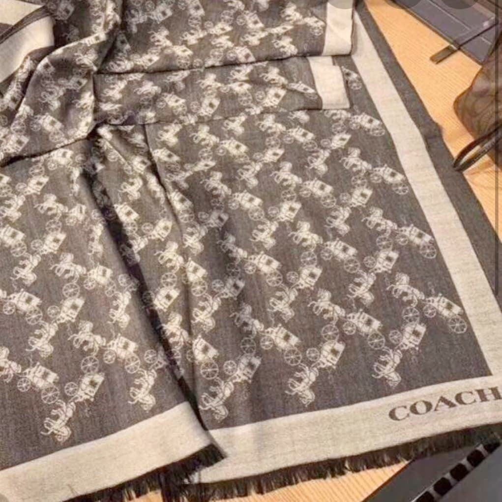 Coach Horse & Carriage Oversized Scarf Grey - chickuwait.com