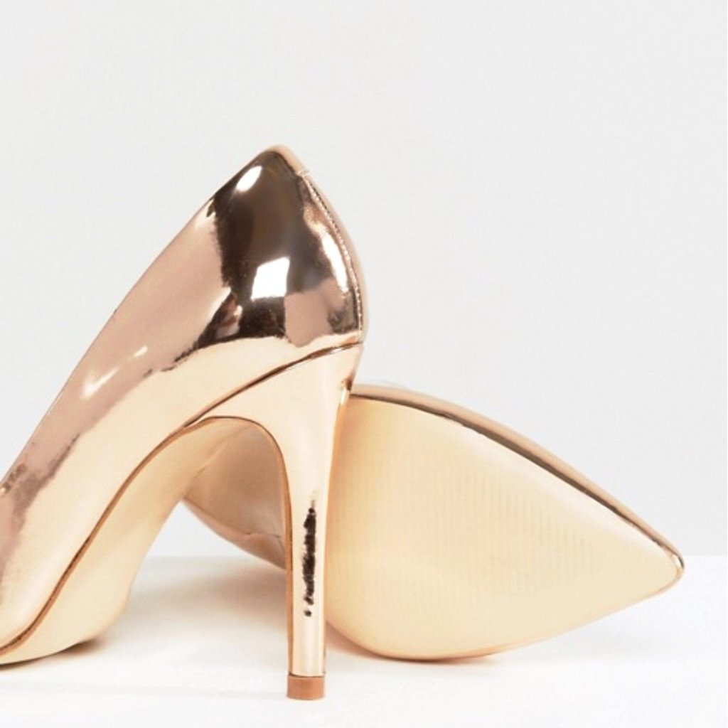 Wide fit rose gold clearance court shoes