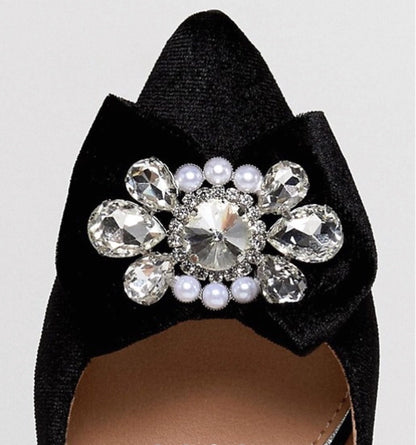 Head Over Heels Black Velvet Court Shoes - CHIC Kuwait Luxury Outlet