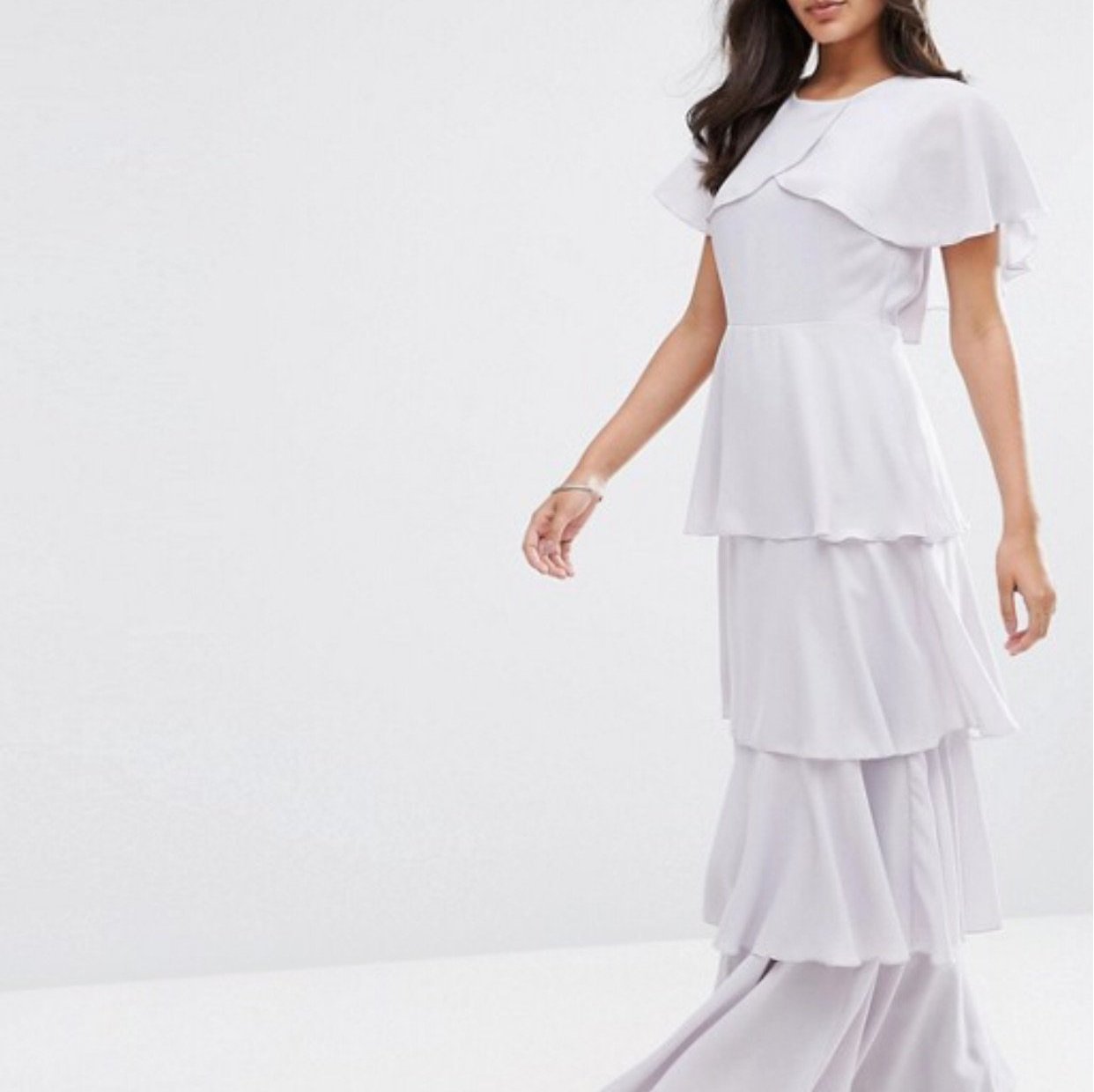 Asos Cape Layered Ruffle Maxi Dress - CHIC Kuwait Luxury Outlet