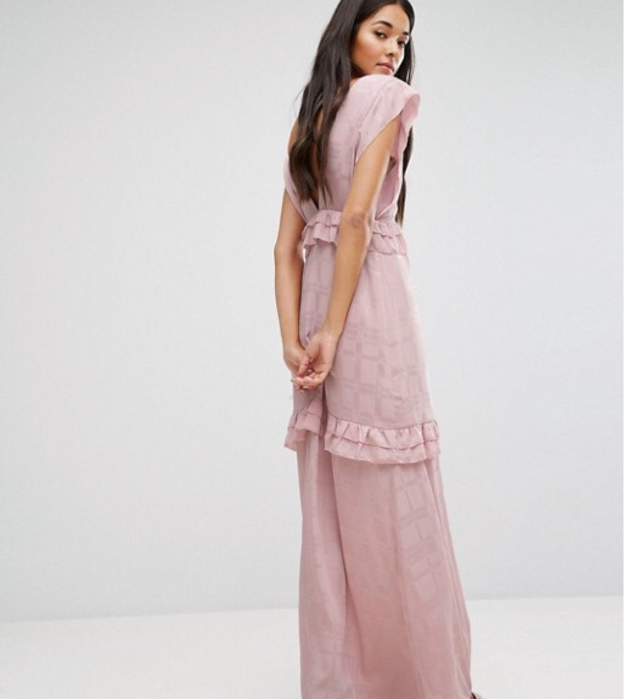 Lost Ink Maxi dress with frills - CHIC Kuwait Luxury Outlet