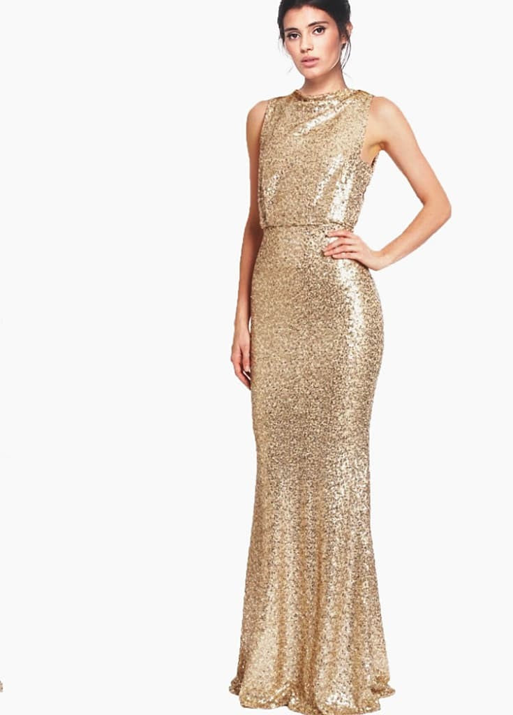 Badgley Mischka Draped Sequined Tulle Gown - CHIC Kuwait Luxury Outlet