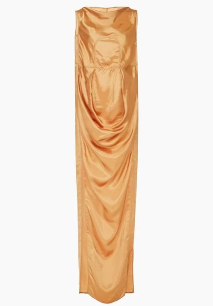 Rick Owens Draped Satin Twill Gown - CHIC Kuwait Luxury Outlet