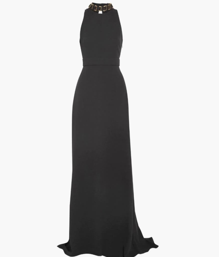 Halston Heritage High Neck Crepe Gown - CHIC Kuwait Luxury Outlet