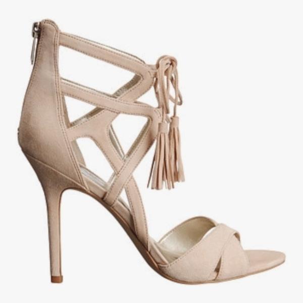Sam Edelman Suede Nude Azela Lace up Sandals - CHIC Kuwait Luxury Outlet