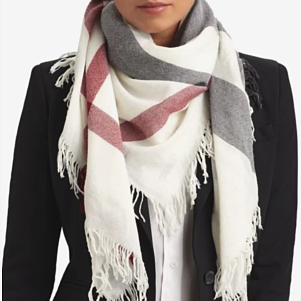 Burberry ivory check merino wool square scarf new arrivals